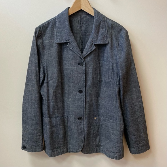 NWOT Chambray Large Denim Blazer - Picture 3 of 4